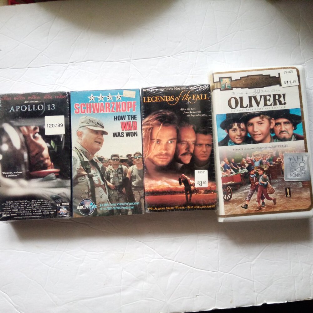 VHS 4 videos, Apollo 13 Legends of the fall & 2 more NEW